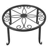 Single Layer Iron Plant Stand Floor Standing Simple Low Plant Pot Stand Balcony Living Room Flower Pot Shelf 22x22x12cm / 8.7x8.7x4.7in Black - Low Angle