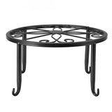 Single Layer Iron Plant Stand Floor Standing Simple Low Plant Pot Stand Balcony Living Room Flower Pot Shelf 22x22x12cm / 8.7x8.7x4.7in Black - Extra Image