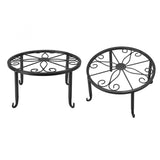 Single Layer Iron Plant Stand Floor Standing Simple Low Plant Pot Stand Balcony Living Room Flower Pot Shelf 22x22x12cm / 8.7x8.7x4.7in Black - Extra Image