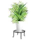 Single Layer Iron Plant Stand Floor Standing Simple Low Plant Pot Stand Balcony Living Room Flower Pot Shelf 22x22x12cm / 8.7x8.7x4.7in Black - Extra Image