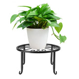 Single Layer Iron Plant Stand Floor Standing Simple Low Plant Pot Stand Balcony Living Room Flower Pot Shelf 22x22x12cm / 8.7x8.7x4.7in Black - Extra Image