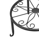 Single Layer Iron Plant Stand Floor Standing Simple Low Plant Pot Stand Balcony Living Room Flower Pot Shelf 22x22x12cm / 8.7x8.7x4.7in Black - Extra Image