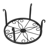 Single Layer Iron Plant Stand Floor Standing Simple Low Plant Pot Stand Balcony Living Room Flower Pot Shelf 22x22x12cm / 8.7x8.7x4.7in Black - Extra Image