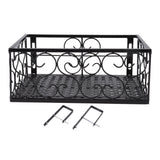 Balcony Flower Pot Stand Thickened Iron Decorative Patio Railing Shelf With Retainers for Windowsill Applicable to 6.5cm/2.6in Railing