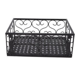 Balcony Flower Pot Stand Thickened Iron Decorative Patio Railing Shelf With Retainers for Windowsill Applicable to 6.5cm/2.6in Railing - Front View