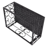 Balcony Flower Pot Stand Thickened Iron Decorative Patio Railing Shelf With Retainers for Windowsill Applicable to 6.5cm/2.6in Railing - Extra Image