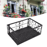 Balcony Flower Pot Stand Thickened Iron Decorative Patio Railing Shelf With Retainers for Windowsill Applicable to 6.5cm/2.6in Railing - Extra Image