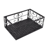 Balcony Flower Pot Stand Thickened Iron Decorative Patio Railing Shelf With Retainers for Windowsill Applicable to 10.5cm/4.1in Railing - Side View