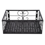 Balcony Flower Pot Stand Thickened Iron Decorative Patio Railing Shelf With Retainers for Windowsill Applicable to 10.5cm/4.1in Railing - 45-Degree Angle