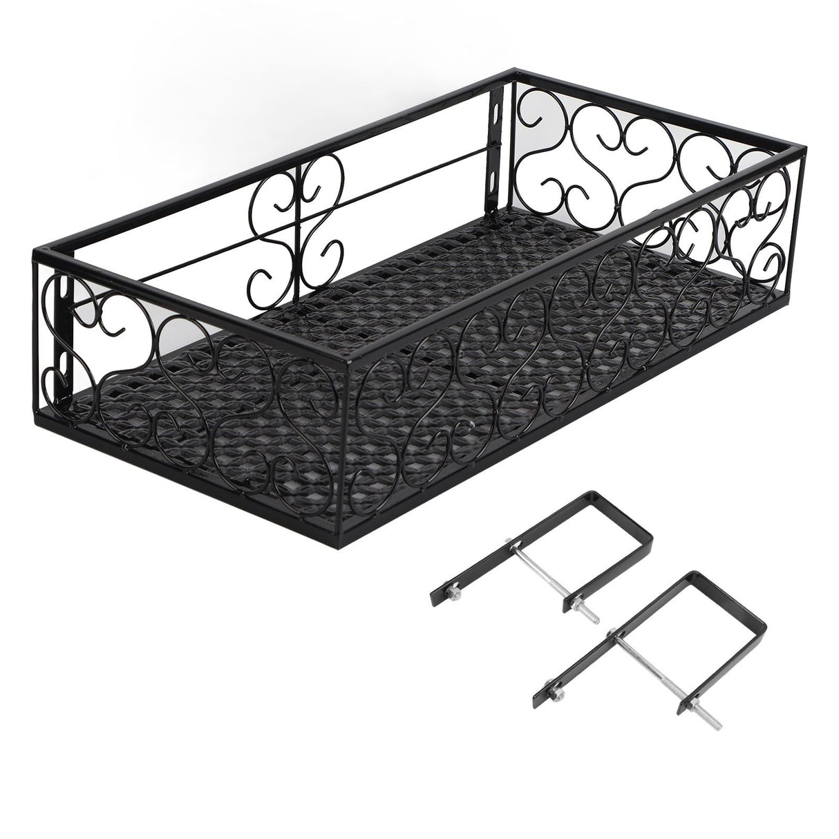 Balcony Flower Rack Hanging Flower Pot Hanger Hanging Wrought Iron Fence Indoor Windowsill Succulent Shelf Suitable for 6.5cm Railings