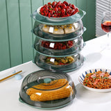 Dish Cover PET Heat Insulation Storage Transparent Dustproof for Home Picnic Cooking Green