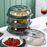 Dish Cover PET Heat Insulation Storage Transparent Dustproof for Home Picnic Cooking Green