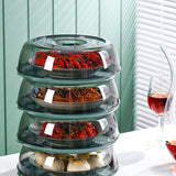 Dish Cover PET Heat Insulation Storage Transparent Dustproof for Home Picnic Cooking Green