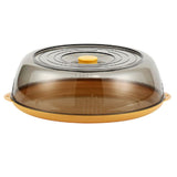 Dish Cover PET Heat Insulation Storage Transparent Dustproof for Home Picnic Cooking Yellow