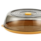 Dish Cover PET Heat Insulation Storage Transparent Dustproof for Home Picnic Cooking Yellow - Front View
