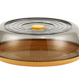 Dish Cover PET Heat Insulation Storage Transparent Dustproof for Home Picnic Cooking Yellow - Side View