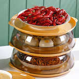 Dish Cover PET Heat Insulation Storage Transparent Dustproof for Home Picnic Cooking Yellow