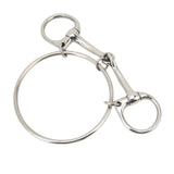 125mm Stainless Steel Horse Mouth Bit 5 Inch Horse Bits Outdoor Training Loose Ring - Side View