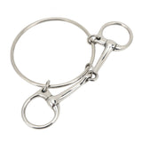 125mm Stainless Steel Horse Mouth Bit 5 Inch Horse Bits Outdoor Training Loose Ring - Top-Down View