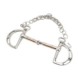 Horse Bit Stainless Steel Copper D Ring Snaffle Bit with Chain for 125mm Horse Mouth