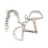 Horse Bit Stainless Steel Copper D Ring Snaffle Bit with Chain for 125mm Horse Mouth