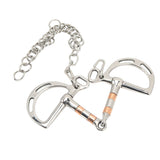 Horse Bit Stainless Steel Copper D Ring Snaffle Bit with Chain for 125mm Horse Mouth