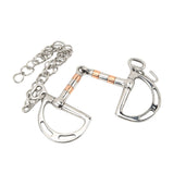 Horse Bit Stainless Steel Copper D Ring Snaffle Bit with Chain for 125mm Horse Mouth