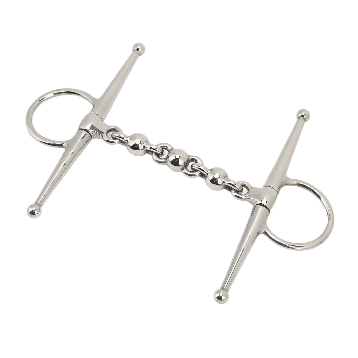 135mm Stainless Steel Horse Mouth Bit Horse Mouth Riding Full Cheek Snaffle Bit with Ball Chain