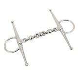 135mm Stainless Steel Horse Mouth Bit Horse Mouth Riding Full Cheek Snaffle Bit with Ball Chain - Side View