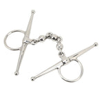 135mm Stainless Steel Horse Mouth Bit Horse Mouth Riding Full Cheek Snaffle Bit with Ball Chain
