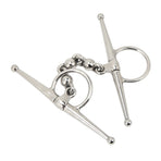 135mm Stainless Steel Horse Mouth Bit Horse Mouth Riding Full Cheek Snaffle Bit with Ball Chain