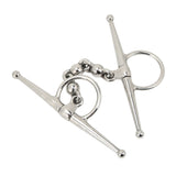 135mm Stainless Steel Horse Mouth Bit Horse Mouth Riding Full Cheek Snaffle Bit with Ball Chain - 45-Degree Angle