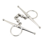 135mm Stainless Steel Horse Mouth Bit Horse Mouth Riding Full Cheek Snaffle Bit with Ball Chain - Rear View