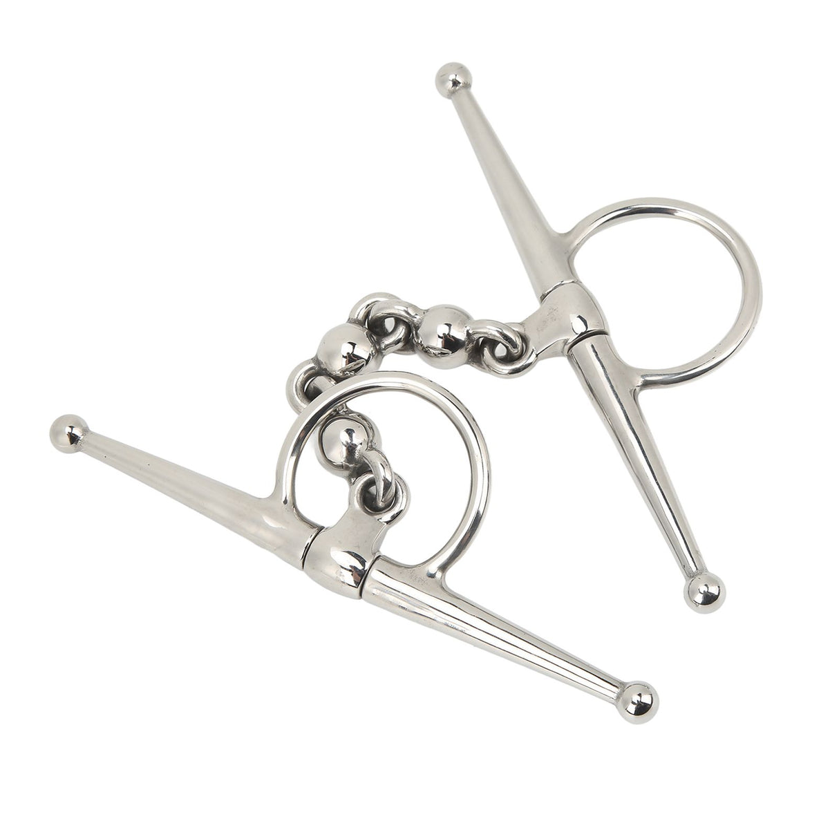 135mm Stainless Steel Horse Mouth Bit Horse Mouth Riding Full Cheek Snaffle Bit with Ball Chain