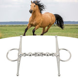 135mm Stainless Steel Horse Mouth Bit Horse Mouth Riding Full Cheek Snaffle Bit with Ball Chain - Extra Image