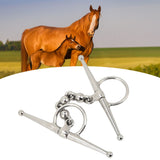 135mm Stainless Steel Horse Mouth Bit Horse Mouth Riding Full Cheek Snaffle Bit with Ball Chain - Extra Image