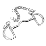 D Ring Horse Bit Stainless Steel Horse Mouth Snaffle Bit with Chain for 135mm Horse Mouth
