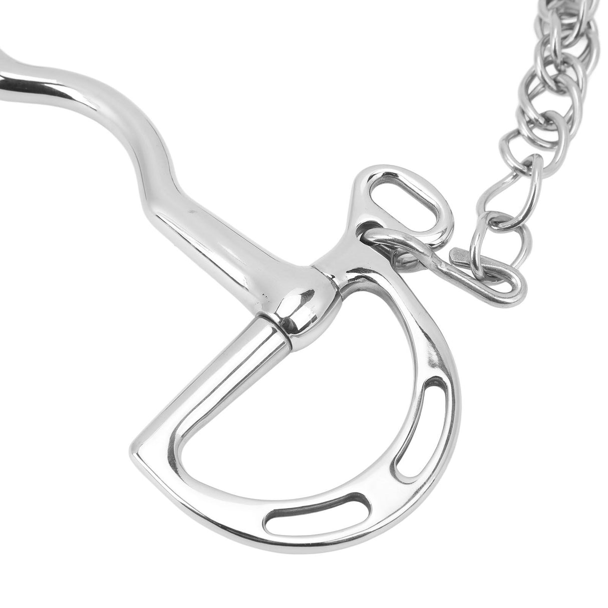 D Ring Horse Bit Stainless Steel Horse Mouth Snaffle Bit with Chain for 135mm Horse Mouth