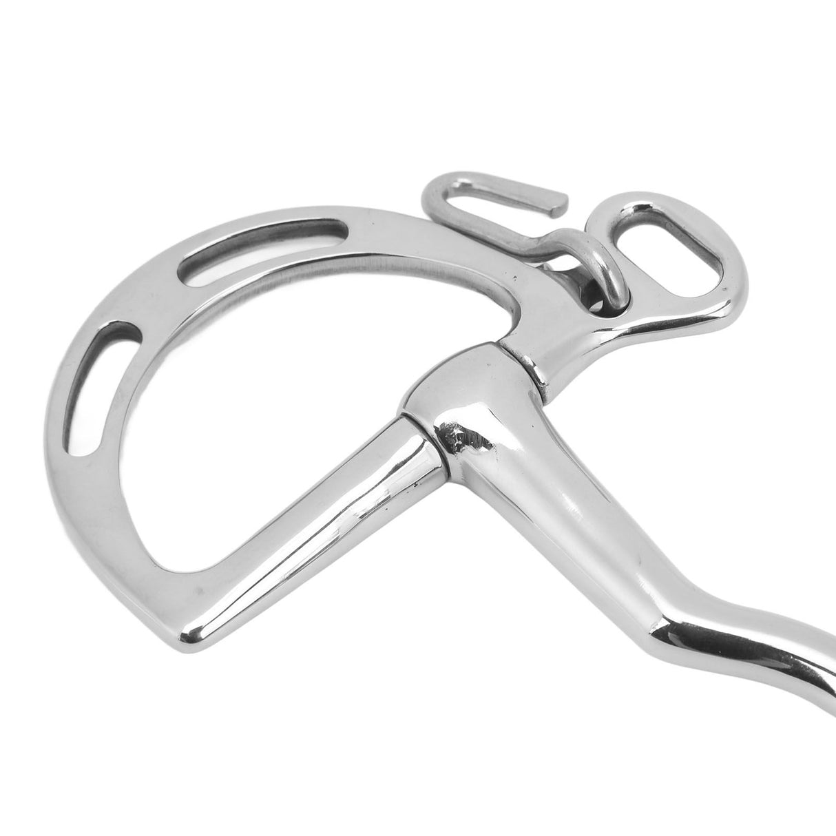 D Ring Horse Bit Stainless Steel Horse Mouth Snaffle Bit with Chain for 135mm Horse Mouth