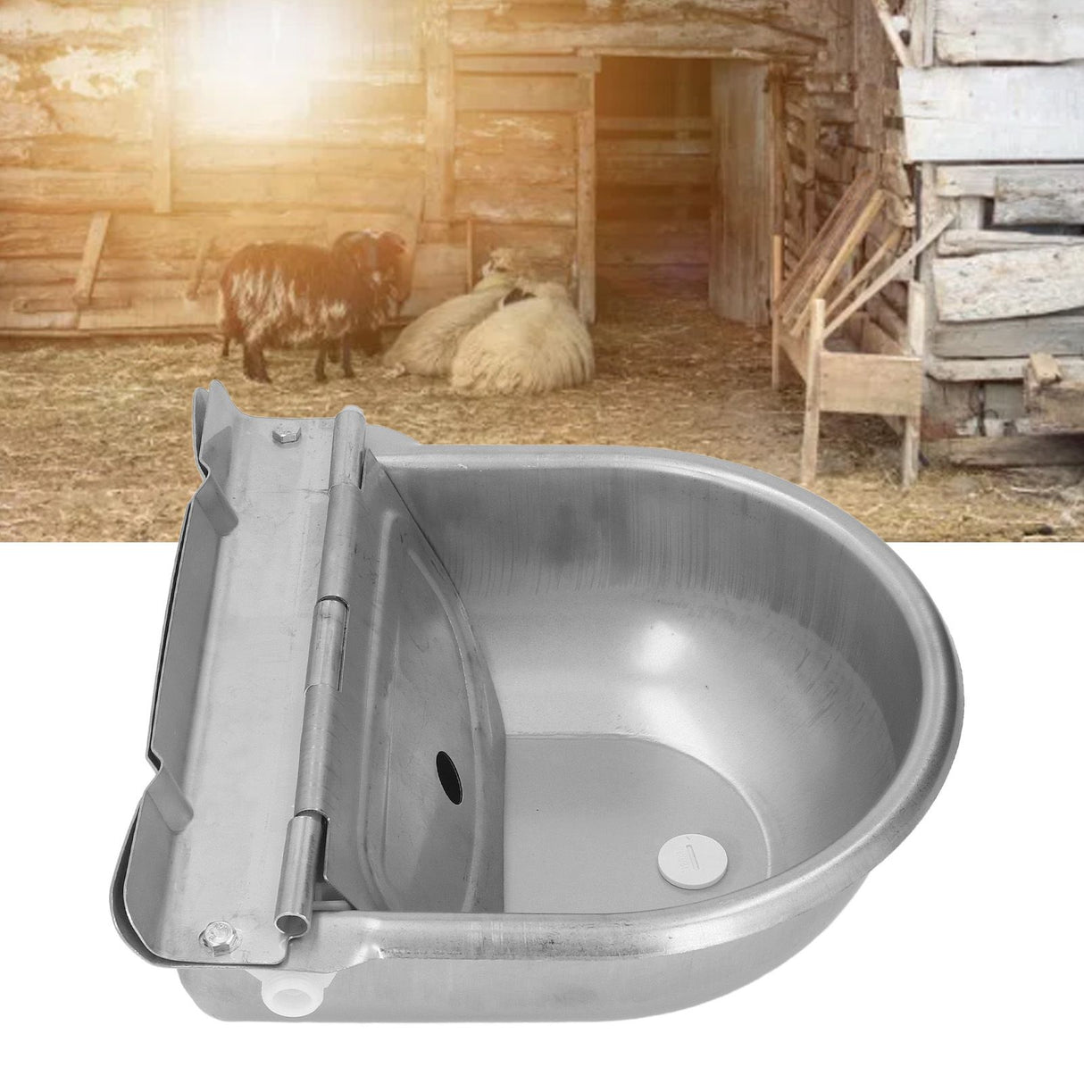 Cow Drinking Bowl Stainless Steel Automatic Water Feeder Livestock Water Drinker Bowl Float Ball Clamshell