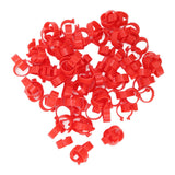 100pcs Poultry Feet Rings PP Plastic Reusable Chicken Duck Goose Leg Bands for Identification Red 16mm/0.6in