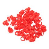 100pcs Poultry Feet Rings PP Plastic Reusable Chicken Duck Goose Leg Bands for Identification Red 16mm/0.6in