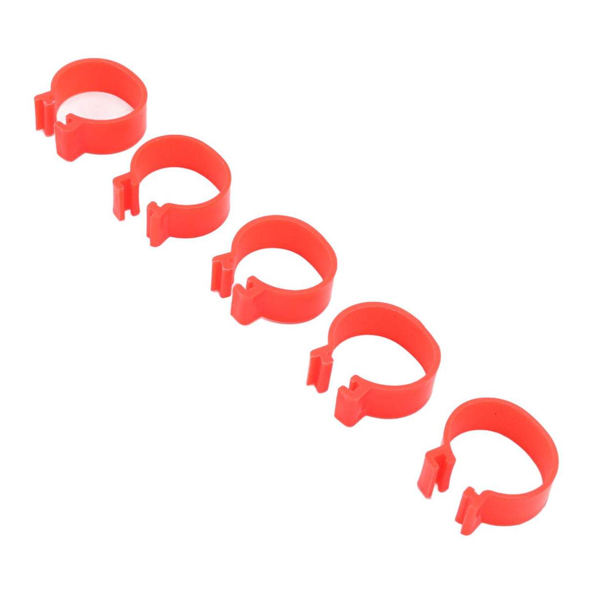 100pcs Poultry Feet Rings PP Plastic Reusable Chicken Duck Goose Leg Bands for Identification Red 16mm/0.6in