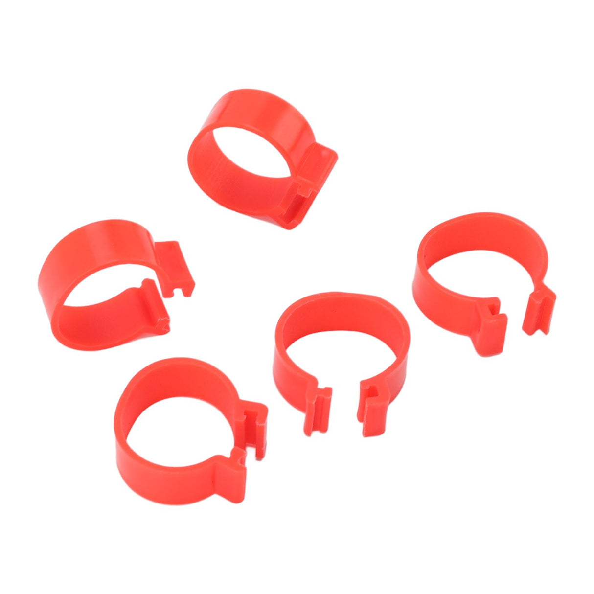 100pcs Poultry Feet Rings PP Plastic Reusable Chicken Duck Goose Leg Bands for Identification Red 16mm/0.6in
