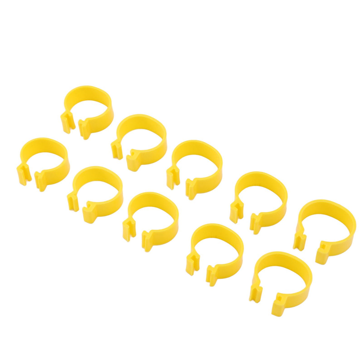 100PCS Chicken Ankle Rings Reusable Plastic Duck Leg Bands Clips For Breeding Chickens Ducks Geese Yellow 16mm/0.63in