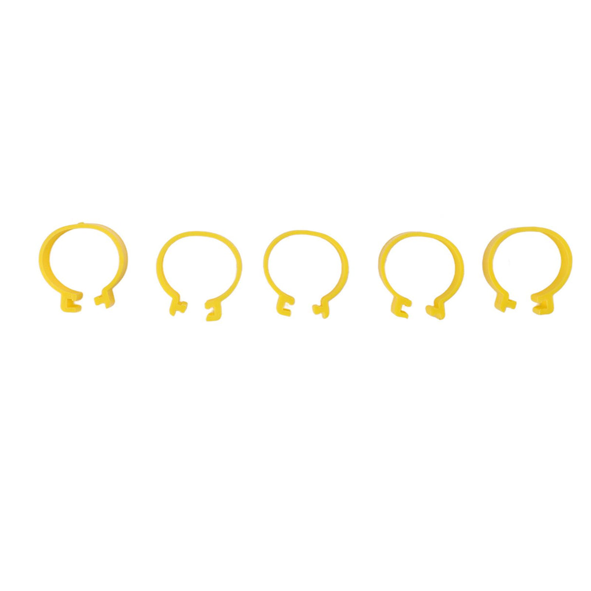 100PCS Chicken Ankle Rings Reusable Plastic Duck Leg Bands Clips For Breeding Chickens Ducks Geese Yellow 16mm/0.63in