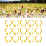 100PCS Chicken Ankle Rings Reusable Plastic Duck Leg Bands Clips For Breeding Chickens Ducks Geese Yellow 18mm/0.71in