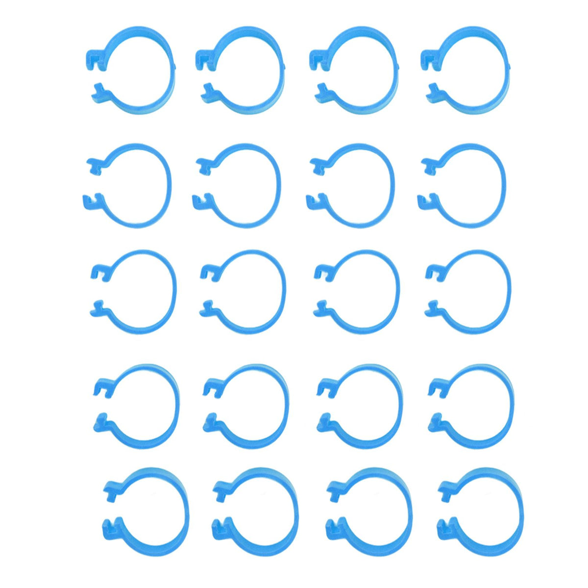 100Pcs Poultry Foot Ring Chicken Bird Duck Identification Leg Bands Open Type Buckle Chicken Ankle Rings Blue 18mm