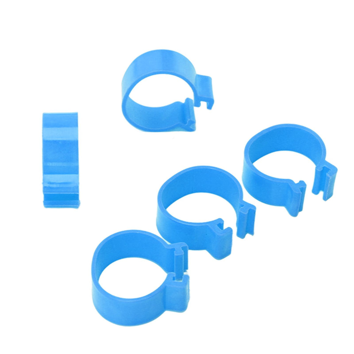 100Pcs Poultry Foot Ring Chicken Bird Duck Identification Leg Bands Open Type Buckle Chicken Ankle Rings Blue 18mm