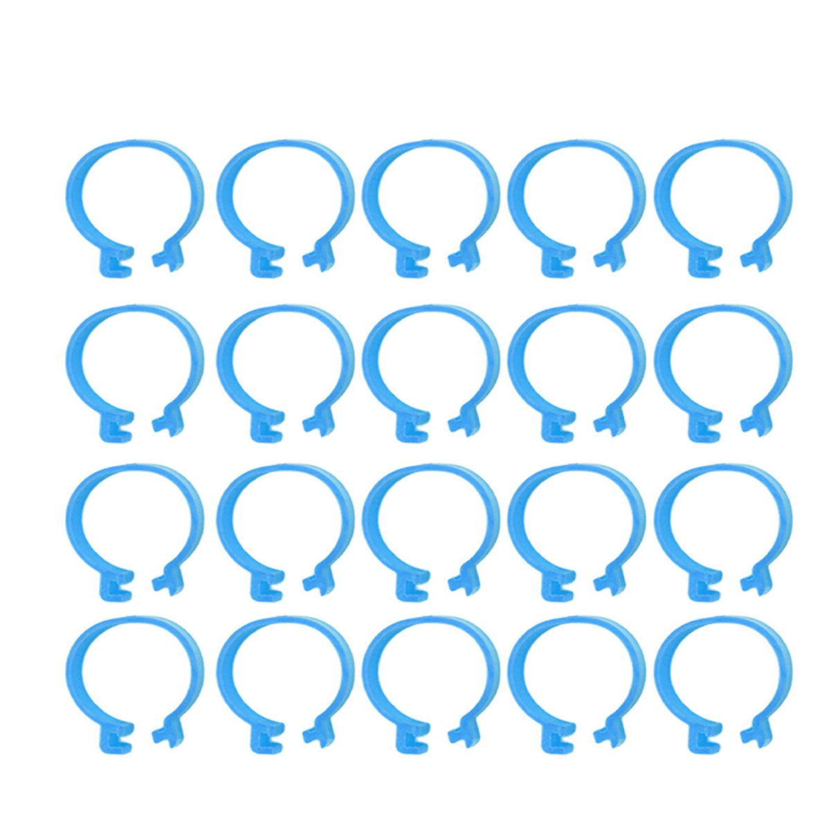 100Pcs Poultry Foot Ring Chicken Bird Duck Identification Leg Bands Open Type Buckle Chicken Ankle Rings Blue 20mm
